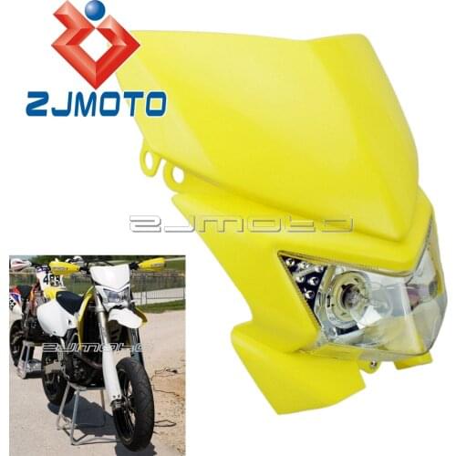 Universal Supermoto Headlight Headlamp For Suzuki DRZ RMZ RM TS RM Dual Sport Motorcycles Dirt Bike Headlight Fairing