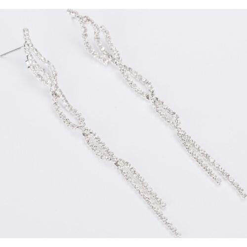 YFJEWE Trendy Crystal Long Dangle Earrings for Women Fashion Elegant Bridal Wedding Gift Jewelry Ladys Brincos Wholesale E437