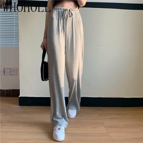 Womens Pants Female Streetwear Joggers Oversize High Waisted Korean Style Fashion Wide Leg Harajuku 2021 New Sweatpants Baggy