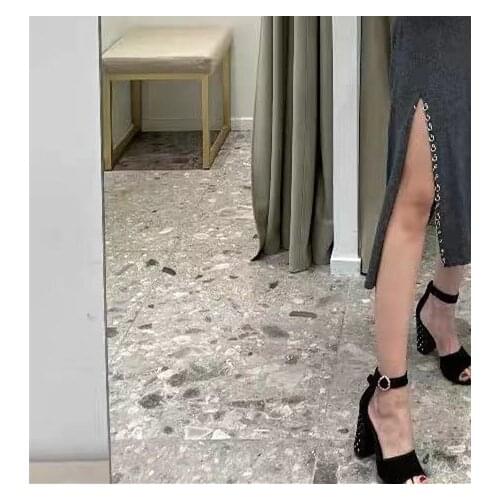 Gray Black Knit Dress Women Turtleneck Side Slit Ring Decoration Fashion Slim Early Autumn 2021 New Ladies Long Sleeve Midi Robe