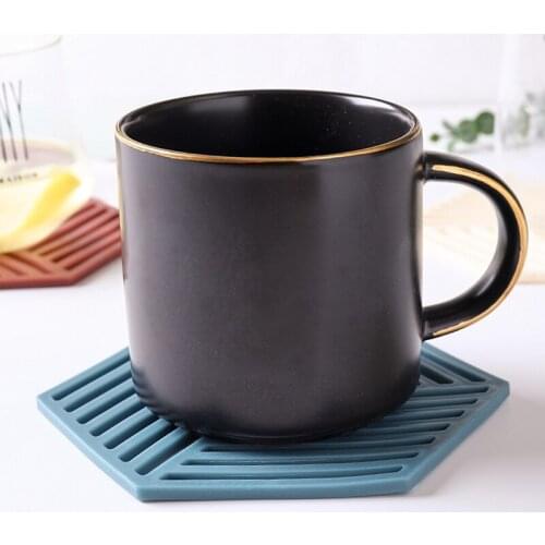 1PC Tableware Insulation Mat Nordic Style Coaster Silicone Cup Hexagon Mats Pad Heat-insulated Bowl Placemat Home Desktop Decor