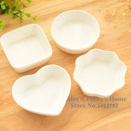 1pc Japanese White Ceramic Dishes Kitchen Seasoning Sauce Vinegar Multi-dish Hotpot Plates