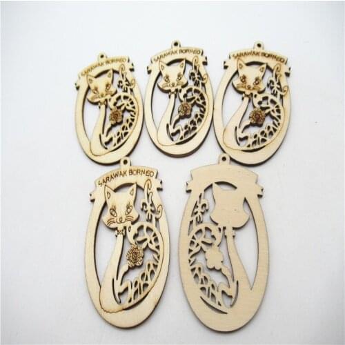 10/20pcs 60mm Natural wooden Animal retro wood Oval Openwork carving wood Scrapbooking Carfts for DIY handmade decoration