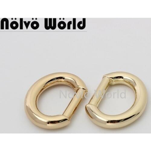 10-50 pieces 31*23mm 6.0mm line 16mm 5/8'' inner polished die-casting closed d ring for girls handbag D buckle bag hardware