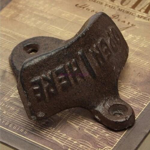 100pcs Vintage Cast Iron Wall Mounted Bottle Opener Beer Kitchen Accessories Kitchen Tools Bottle Opener Beer Opener With Srew