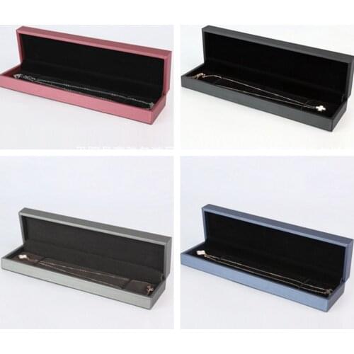 192pcs/lot PU Drawing Leather Necklace Hand Chain Boxes Jewelry Packaging Storage Case Jewelry Boxes Wholesale