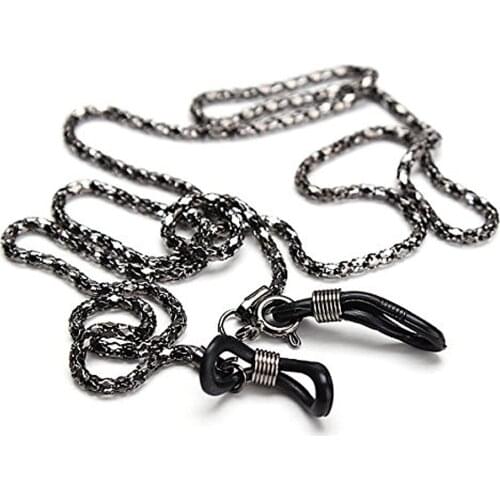 2 X glasses cord glasses band glasses rope chain band metal for glasses 61CM black