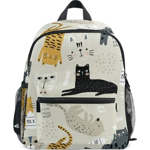 2021 Children School Bag Creative Childish Blue Cat Design Girl Boys Backpack Toddler Kids School Bags Kindergarten Cartoon Bag