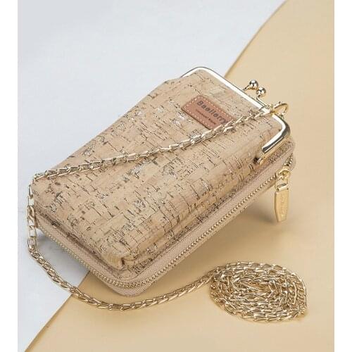 2021 New Mobile Phone Bag Female Large-capacity Messenger Bag Fashion Wood Grain Multi-card Position Ladies Wallet