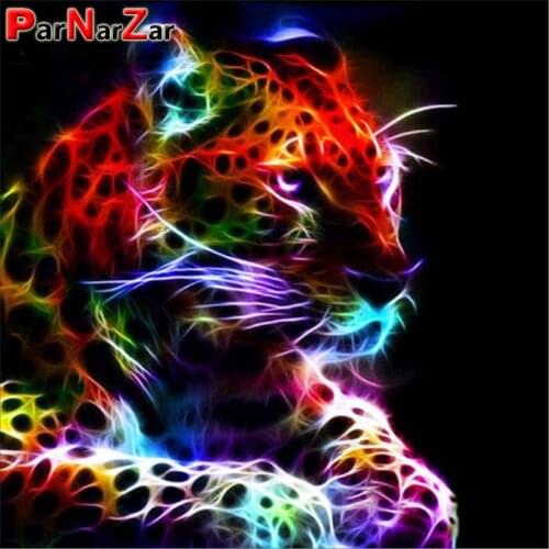 ParNarZar Diamond Painting Colorful Tiger DIY Diamond Embroidery Animals Cross Stitch Decoration Full Square/Round Drill