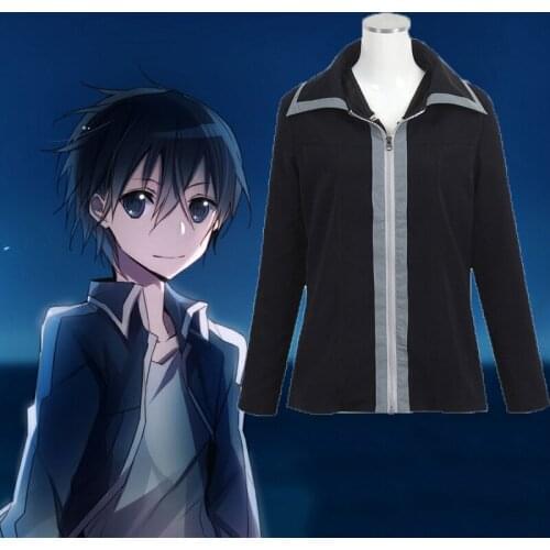 Anime SAO Sword Art Online Cosplay Costume Kirigaya Kazuto Cosplay Costume Halloween Carnival Kirito Daily Casual Coat Jacket