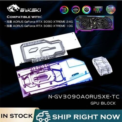 Bykski N-GV3090AORUSXE-TC,Active Cooling GPU Backplate Block For GiGabyte AORUS RTX3080 3090 XTREME,VRAM Heat Sink Water Cooler