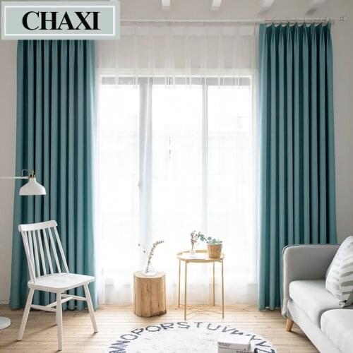 CHAXI Solid Color Faux Linen Room Darkening Curtains for Bedroom Living Room Window Curtain kitchen Blinds Drapes Back Velvet