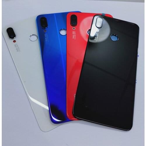 Original For HUAWEI nova 3i Back Housing For P smart plus 2018 Back Cover Glass Battery Case with LOGO Camera Lens Replacement