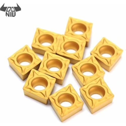 DANIU 10Pcs CCMT060204-HM YBC251 Carbide Insert With Box Titanium Coated CNC Carbide Blades Lathe for Steel Semi Finishing
