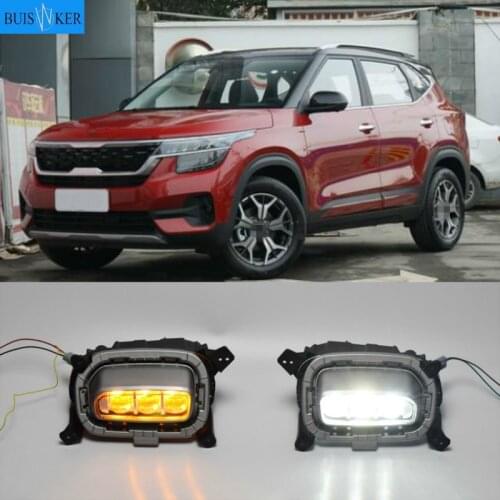 For Kia Seltos KX3 2020 2021 Turn Yellow Signal Relay 12V Car DRL Lamp LED Daytime Running Light