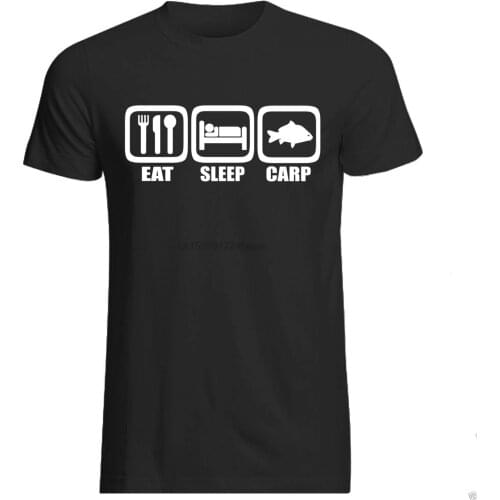 EAT SLEEP CARP T-SHIRT (Brand Fishinger Boyfriend Dad Angling Carping) 2018 New Short Sleeve Casual T Shirt Tee Plus Size