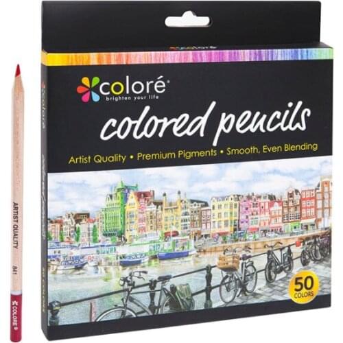 Colore 50colors Oily Colored Pencils Rich Color Carton Pack Professional Hand-painted Student Secret Garden Doodle Pen