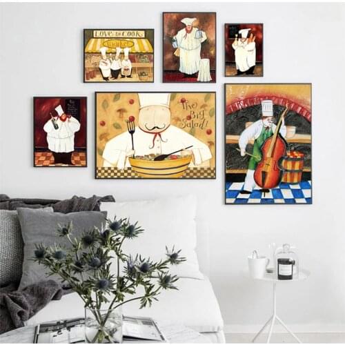 Picture Coffee House Canvas Home Decoration No Frame Cartoon Anime Restaurant Painting Bakery Cook Poster Kitchen Wall Art Print