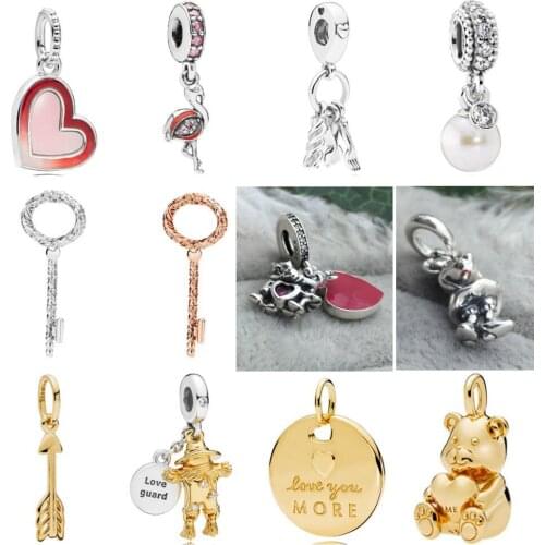 PDD DZ 25 925 Sterling Silver Spring New Charm Pendant with DIY Bracelet Necklace Jewelry Gift Carving Suitable for Women