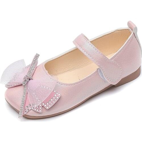 Summer Princess Shoes Soft Sole Cute Bow-knot Shoes Children Girls Baby Dance Crystal Shoes Single Shoes Sweet Cute Fashion Chic
