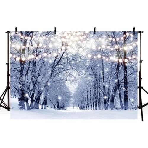 MEHOFOTO Winter Photography Background Glitter Forest Christmas Tree Snow Backdrop Photobooth Photocall Studio Photo Shoot Prop