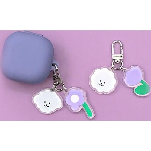 Cute Korea bear cartoon case for Samsung Galaxy Buds Live/buds pro case with Keychain Silicone Earphones Cover cover