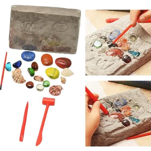 Crystal Gemstone Mining Digging Kit Kids DIY Excavation Treasure Toy Set