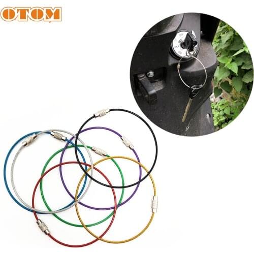 OTOM Motorcycle 7 Pcs Key Wire Rope Kit Stainless Steel Wirerope Cable Holder Circle Camp Hanging Tool For KTM HONDA YAMAHA KXF
