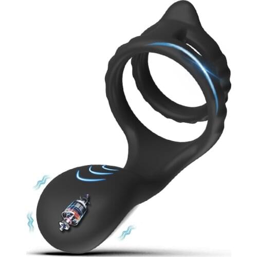 New Vibrating Cock Ring Male Penis Massage Sex Toys For Men Silicone Scrotum Penis Ring Time Delay Testicle Massager Tools