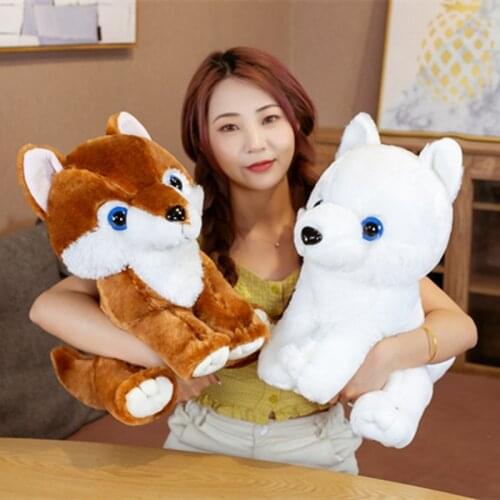 New Lifelike Fluffy Wolf Plush Toys Stuffed Animals Doll Baby Kid Children Boys Adults Birthday Gifts Home Room Decor Crafts
