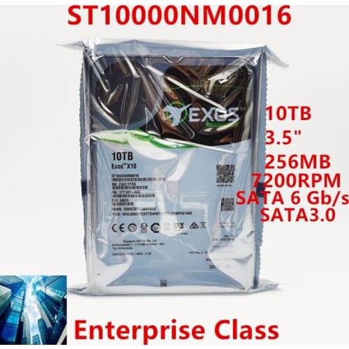 New HDD For Seagate Brand 10TB 3.5" SATA 6 Gb/s 256MB 7200RPM For Internal Hard Drive For Enterprise Class HDD For ST10000NM0016