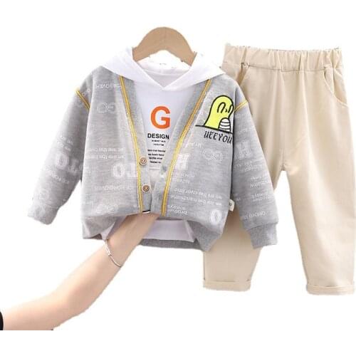 New Spring Autumn Baby Boys Girls Clothes Suit Children Fashion Coat Hoodies Pants 3Pcs/Set Toddler Casual Costume Kids Clothing
