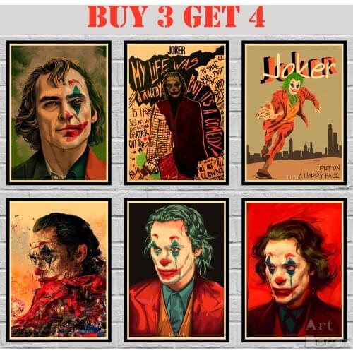 49 Designs Movie Joker 2019 Kraft paper Poster HomeDecal Artwork Painting Wall Sticker 42X30cm