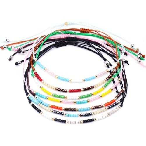 2019 Bohemia Handmade Weave Bijoux MIYUKI Bead Bracelet Love Lucky Bracelets & Bangles For Women Men Wax Thread Bracelets