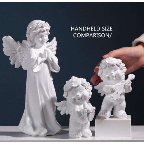 Resin Beautiful Girl Angel Miniature Statue Ornament Cute Sculpture Modern Art Sketch Model Home Decoration Accessories Figurine