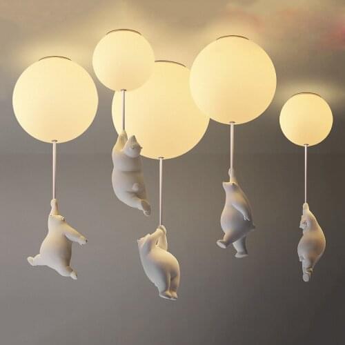 Modern Cartoon Bear Ceiling Lights Warmth Ceiling Lamps for Children Kids Room Bedroom Lamp Living Room Decor LED Light Fixtures