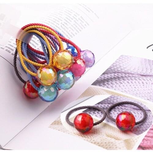 2pcs/lot New Ball Hair Tie Bands Cute Girls Elastic Rubber Band Scrunchie Ponytail Holder Gum For Hair Scrunchy Hair Accessories