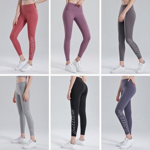 No T Seam Yoga Pant Women Nude Feel Print Sport Leggings High Waist Butt Lifting Running Pants Athletic Workout Fitness Trousers