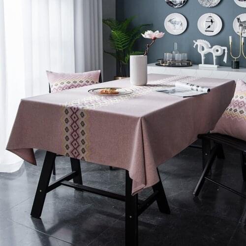 Waterproof New Linen Tablecloth Cotton Solid Color Hotel Picnic Table Rectangular Table Covers Home Dining Tea Table Decoration