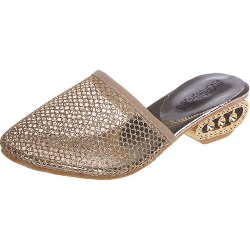 Office Lady Mid-heels 2021 Summer Women Night Club Sweet Pumps Female Party Dress Shoe Girls Point Toe Heels Basic Zapatos Cheap