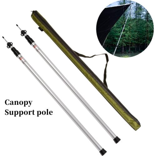 Outdoor Camping Tent Pole Thicken Aluminum Alloy Portable Folding Tent Support Rods Hiking Backpacking Beach Tarp Awning Pole