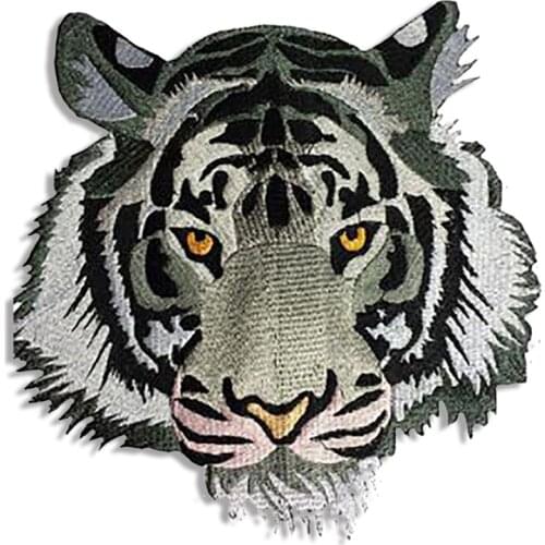 Siberian Tigers Embroidered Patches for Clothing Iron On Sew On Badge MC Back Big Size Biker Rider Cool Patches for Clothes DIY