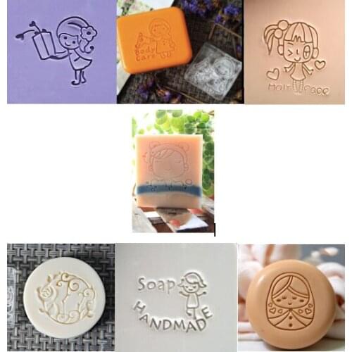 Girl natural handmade soap acrylic seal Mini DIY natural organic glass stamp chapter