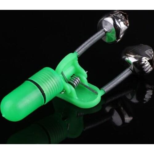 1pc LED Light Night Fishing Rod Tip Red Twin Bells Ring Fish Bait Alarm