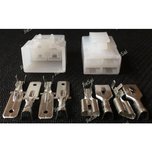 4 Pin DJ7042-6.3-11 DJ7042-6.3-216.3 Series PA66 Female And Male Electric Plug Connector