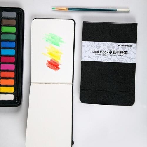 POTENTATE 300gsm 24 Sheets Watercolor Hand Account Book/Pad/Paper Sketch Notebook Water Color Handbook Art Drawing Book/Paper