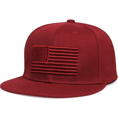 Brand Stars and Stripes Embroidery Cool Flat Bill Baseball Cap Mens Gorras Snapbacks 3D Flag Hat Ourdoor Hip Hop Snapback Cap