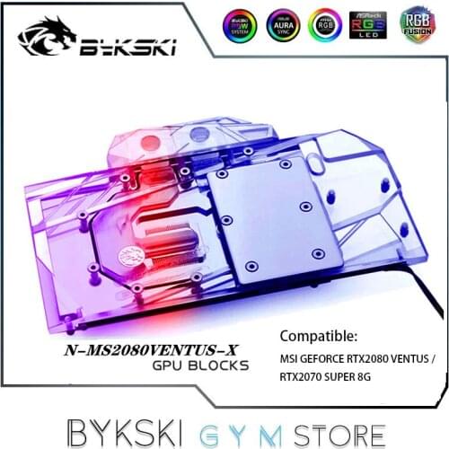 Bykski Full Coverage GPU Water Block For MSI GEFORCE RTX2080 VENTUS /RTX2070 SUPER 8G Graphics Card VGA Block,N-MS2080VENTUS-X