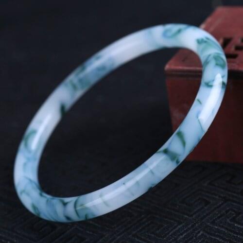 Color Jade Bangle Bracelet Natural Genuine Hand-Carved Fashion Charm Jadeite Jewelry Accessories Amulet for Men Women Lucky Gift